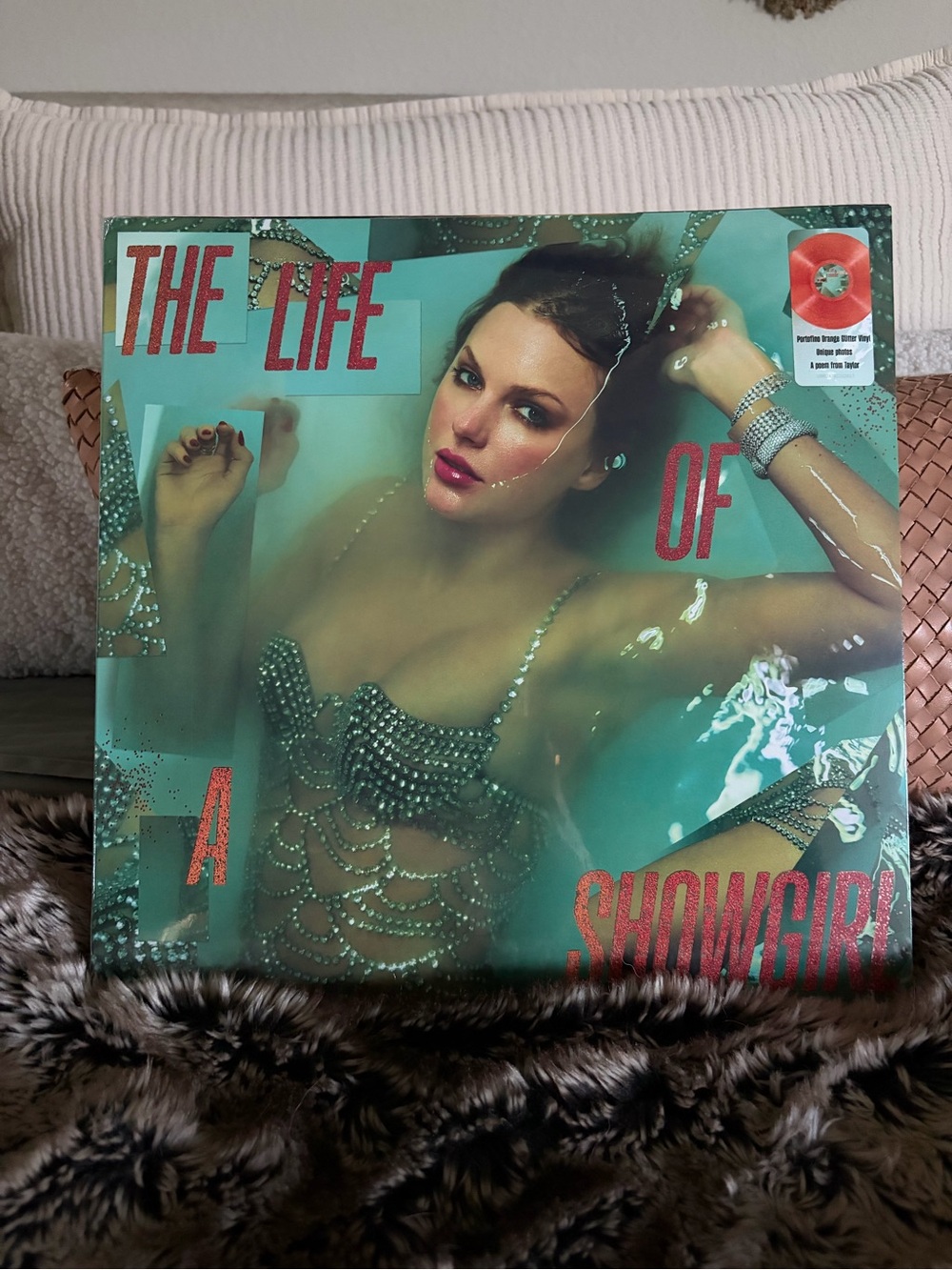 Taylor Swift ‘The Life of a Showgirl’ Album - Portofino Orange Glitter Vinyl